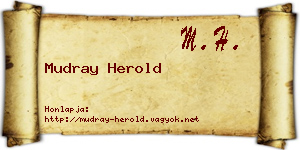 Mudray Herold névjegykártya